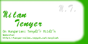 milan tenyer business card